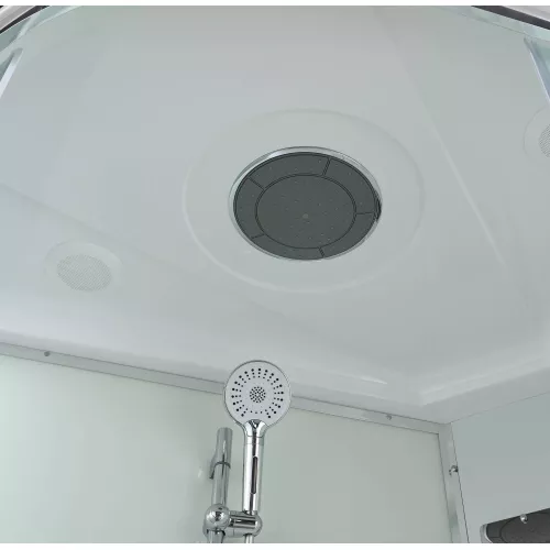 Душевая кабина AvaCan EM3812/3912T L/R  прозрачное стекло, средний поддон, Цвет стекла: прозрачное, Цвет профиля: Хром, Выбрать размер: 120х80, Внешний вид: без гидромассажа, Наличие крыши: есть, Ориентация: правая, изображение 9