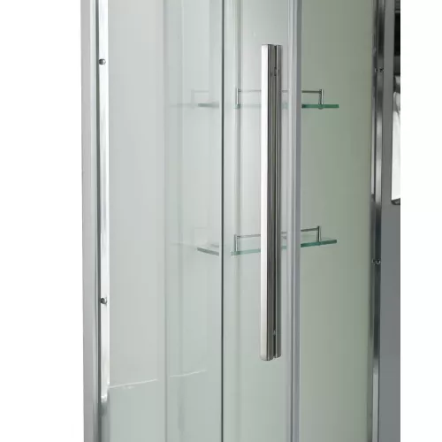 Душевая кабина AvaCan EM5080/5090/5010T прозрачное стекло, высокий поддон, Цвет стекла: прозрачное, Цвет профиля: Хром, Выбрать размер: 80х80, Внешний вид: без гидромассажа, Наличие крыши: есть, изображение 8