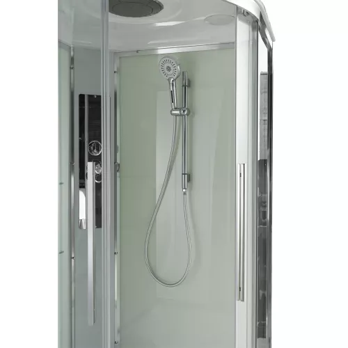 Душевая кабина AvaCan EM5080/5090/5010T прозрачное стекло, высокий поддон, Цвет стекла: прозрачное, Цвет профиля: Хром, Выбрать размер: 80х80, Внешний вид: без гидромассажа, Наличие крыши: есть, изображение 9