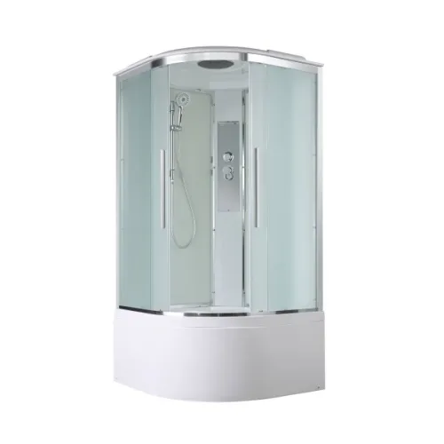 Душевая кабина AvaCan EM5080/5090/5010 матовое стекло, высокий поддон, Цвет стекла: матовое, Цвет профиля: Хром, Выбрать размер: 80х80, Внешний вид: без гидромассажа, Наличие крыши: есть