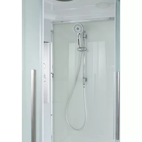 Душевая кабина AvaCan EM5080/5090/5010 матовое стекло, высокий поддон, Цвет стекла: матовое, Цвет профиля: Хром, Выбрать размер: 80х80, Внешний вид: без гидромассажа, Наличие крыши: есть, изображение 9