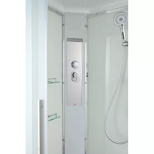 Душевая кабина AvaCan EM5080/5090/5010 матовое стекло, высокий поддон, Цвет стекла: матовое, Цвет профиля: Хром, Выбрать размер: 80х80, Внешний вид: без гидромассажа, Наличие крыши: есть, изображение 8