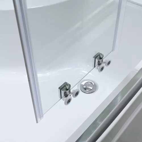 Душевая кабина AvaCan EM5811/5812/5912T L/R прозрачное стекло, высокий поддон, Цвет стекла: прозрачное, Цвет профиля: Хром, Выбрать размер: 110х80, Внешний вид: без гидромассажа, Наличие крыши: есть, Ориентация: правая, изображение 10