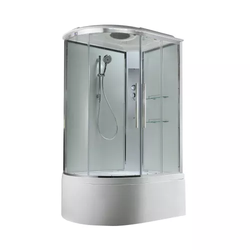 Душевая кабина AvaCan EM5811/5812/5912T L/R прозрачное стекло, высокий поддон, Цвет стекла: прозрачное, Цвет профиля: Хром, Выбрать размер: 110х80, Внешний вид: без гидромассажа, Наличие крыши: есть, Ориентация: правая, изображение 4