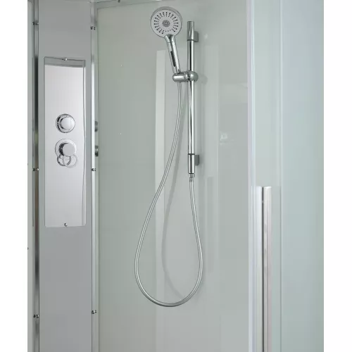 Душевая кабина AvaCan EM5811/5812/5912 L/R матовое стекло, высокий поддон, Цвет стекла: матовое, Цвет профиля: Хром, Выбрать размер: 110х80, Внешний вид: без гидромассажа, Наличие крыши: есть, Ориентация: правая, изображение 5