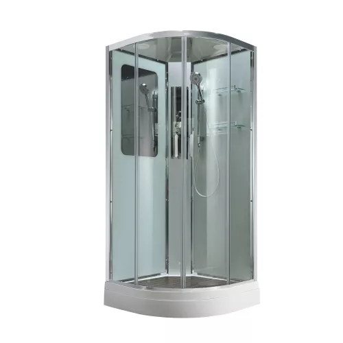 Душевая кабина AvaCan A2090/2010 прозрачное стекло , низкий поддон, Цвет стекла: прозрачное, Цвет профиля: Хром, Выбрать размер: 90х90, Внешний вид: без гидромассажа, Наличие крыши: есть, изображение 4