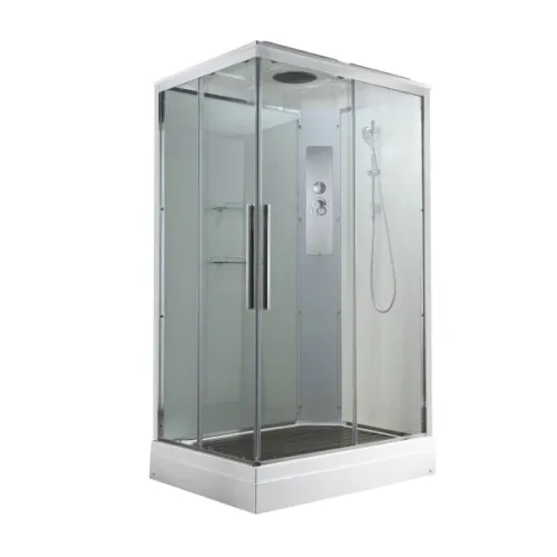 Душевая кабина AvaCan K2011/K2012 прозрачное стекло, низкий поддон, Цвет стекла: прозрачное, Цвет профиля: Хром, Выбрать размер: 110х90, Внешний вид: без гидромассажа, Наличие крыши: есть
