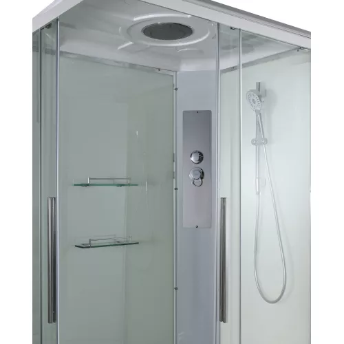 Душевая кабина AvaCan K2011/2012 прозрачное стекло, низкий поддон, Цвет стекла: прозрачное, Цвет профиля: Хром, Выбрать размер: 110х90, Внешний вид: без гидромассажа, Наличие крыши: есть, изображение 6