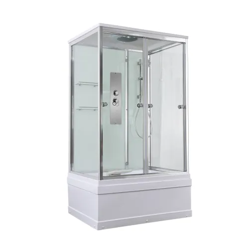 Душевая кабина AvaCan V5012/5015/5016/5017 прозрачное/высокий, Цвет стекла: прозрачное, Цвет профиля: Хром, Выбрать размер: 120х90, Внешний вид: без гидромассажа, Наличие крыши: есть, изображение 3