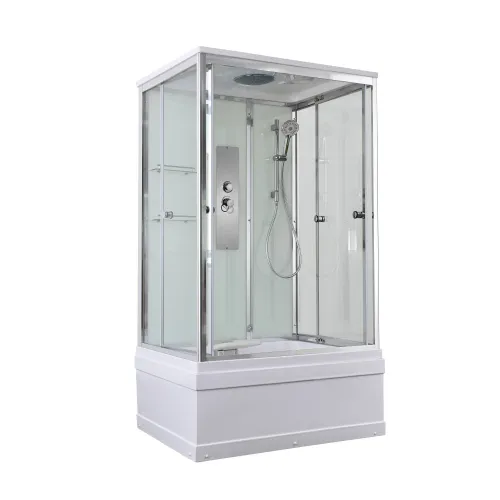 Душевая кабина AvaCan V5012/5015/5016/5017 прозрачное/высокий, Цвет стекла: прозрачное, Цвет профиля: Хром, Выбрать размер: 120х90, Внешний вид: без гидромассажа, Наличие крыши: есть