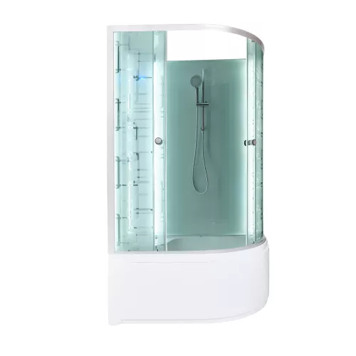 DTO Душевая кабина EM4512, Цвет стекла: с рисунком, Выбрать размер: 80х120, Ориентация: левая, Комплектация: без крыши, LED, гидромассаж, изображение 2