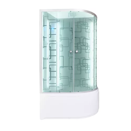 DTO Душевая кабина EM4512, Цвет стекла: с рисунком, Выбрать размер: 80х120, Ориентация: левая, Комплектация: без крыши, LED, гидромассаж, изображение 3