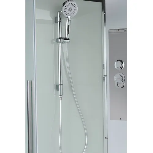 Душевая кабина AvaCan ЕМ2011new  матовое/низкий, Цвет стекла: матовое, Цвет профиля: Хром, Тип поддона: Низкий, Выбрать размер: 110х110, Внешний вид: без гидромассажа, Наличие крыши: есть, изображение 8