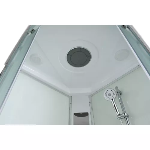 Душевая кабина AvaCan EM3011new  матовое/средний, Цвет стекла: матовое, Цвет профиля: Хром, Тип поддона: Средний, Выбрать размер: 110х110, Внешний вид: без гидромассажа, Наличие крыши: есть, изображение 10