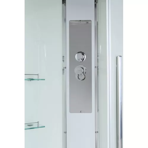 Душевая кабина AvaCan EM3011new  матовое/средний, Цвет стекла: матовое, Цвет профиля: Хром, Тип поддона: Средний, Выбрать размер: 110х110, Внешний вид: без гидромассажа, Наличие крыши: есть, изображение 8