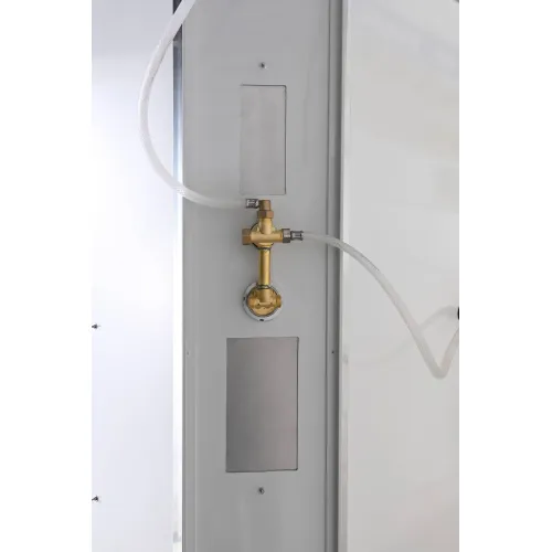 Душевая кабина AvaCan EM5011new  матовое/высокий, Цвет стекла: матовое, Цвет профиля: Хром, Тип поддона: Высокий, Выбрать размер: 110х110, Внешний вид: без гидромассажа, Наличие крыши: есть, изображение 20