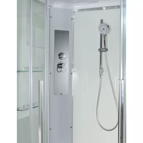 Душевая кабина AvaCan K2080/2090/2010 прозрачное/низкий, Цвет стекла: прозрачное, Цвет профиля: Хром, Выбрать размер: 80х80, Внешний вид: без гидромассажа, Наличие крыши: есть, изображение 6