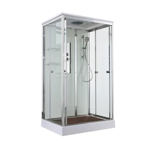 Душевая кабина AvaCan V2810 прозрачное/низкий, Цвет стекла: прозрачное, Цвет профиля: Хром, Выбрать размер: 100х80, Внешний вид: без гидромассажа, Наличие крыши: есть, изображение 3