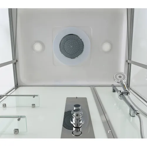 Душевая кабина AvaCan V2810 прозрачное/низкий, Цвет стекла: прозрачное, Цвет профиля: Хром, Выбрать размер: 100х80, Внешний вид: без гидромассажа, Наличие крыши: есть, изображение 8