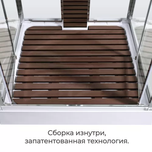 Душевая кабина AvaCan Z1910/ 1910LED, Цвет стекла: прозрачное, Цвет профиля: Хром, Выбрать размер: 100х100, Внешний вид: без гидромассажа, Наличие крыши: есть, изображение 12