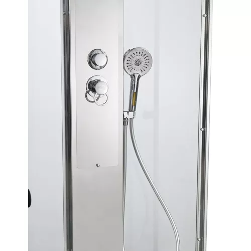 Душевая кабина AvaCan Z1910/ 1910LED, Цвет стекла: прозрачное, Цвет профиля: Хром, Выбрать размер: 100х100, Внешний вид: без гидромассажа, Наличие крыши: есть, изображение 6