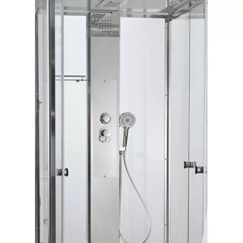 Душевая кабина AvaCan Z1910/ 1910LED, Цвет стекла: прозрачное, Цвет профиля: Хром, Выбрать размер: 100х100, Внешний вид: без гидромассажа, Наличие крыши: есть, изображение 7