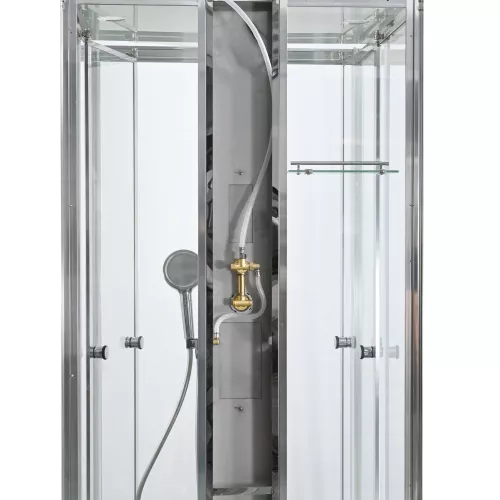 Душевая кабина AvaCan Z1910/ 1910LED, Цвет стекла: прозрачное, Цвет профиля: Хром, Выбрать размер: 100х100, Внешний вид: без гидромассажа, Наличие крыши: есть, изображение 8