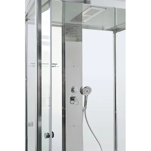 Душевая кабина AvaCan Z1910/Z1911/Z1912 прозрачное/низкий, Цвет стекла: прозрачное, Цвет профиля: Хром, Выбрать размер: 110х90, Внешний вид: без гидромассажа, Наличие крыши: есть, изображение 6