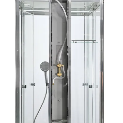 Душевая кабина AvaCan Z1910/Z1911/Z1912 прозрачное/низкий, Цвет стекла: прозрачное, Цвет профиля: Хром, Выбрать размер: 110х90, Внешний вид: без гидромассажа, Наличие крыши: есть, изображение 7