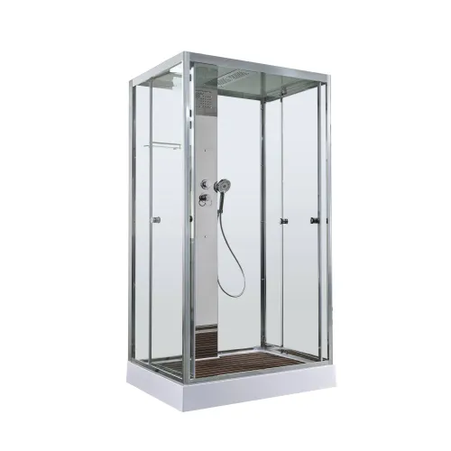 Душевая кабина AvaCan Z1910/Z1911/Z1912 прозрачное/низкий, Цвет стекла: прозрачное, Цвет профиля: Хром, Выбрать размер: 110х90, Внешний вид: без гидромассажа, Наличие крыши: есть, изображение 3