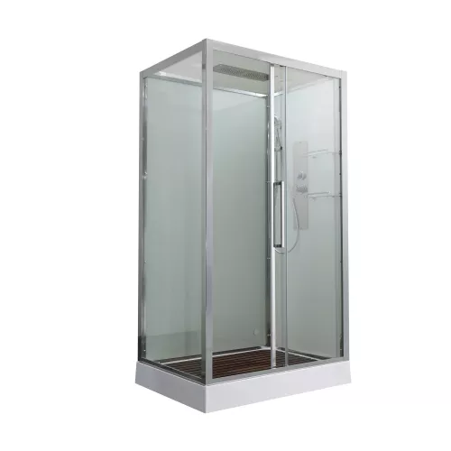 Душевая кабина AvaCan Z2911/2912 прозрачное/низкий, Цвет стекла: прозрачное, Цвет профиля: Хром, Выбрать размер: 110х90, Внешний вид: без гидромассажа, Наличие крыши: есть, изображение 3