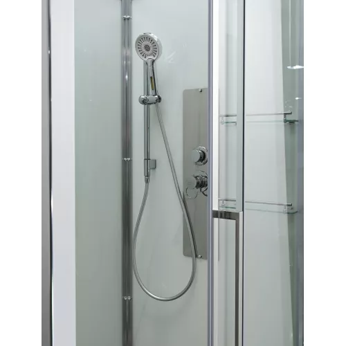 Душевая кабина AvaCan Z2911/2912 прозрачное/низкий, Цвет стекла: прозрачное, Цвет профиля: Хром, Выбрать размер: 110х90, Внешний вид: без гидромассажа, Наличие крыши: есть, изображение 6