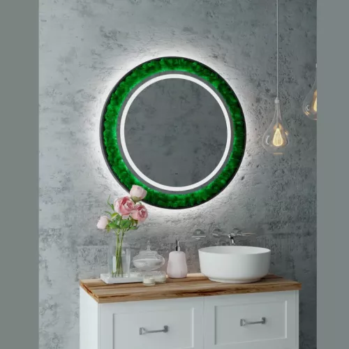 Зеркало ACWEN "Forest Led" d80/d100 с бесконтактным сенсором, Выбрать размер: 80, изображение 2