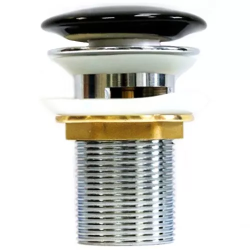 Донный клапан для раковины CeramaLux RD026 керамический черный матовый с переливом, изображение 2