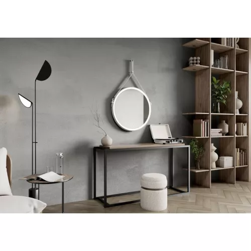 Зеркало ACWEN "Millenium White Led" D-650 на ремне из натурал. кожи белого цвета, Выбрать цвет: Белый, изображение 5