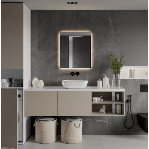 Зеркало-шкаф ACWEN "Elliott LED" 100х80 с датчиком движения, розеткой, изображение 2