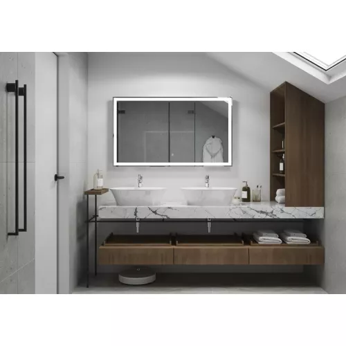 Зеркало ACWEN "Mercury Led" с подогревом, Тип: Сенсорное зеркало с подогревом, Выбрать размер: 120x80, изображение 5