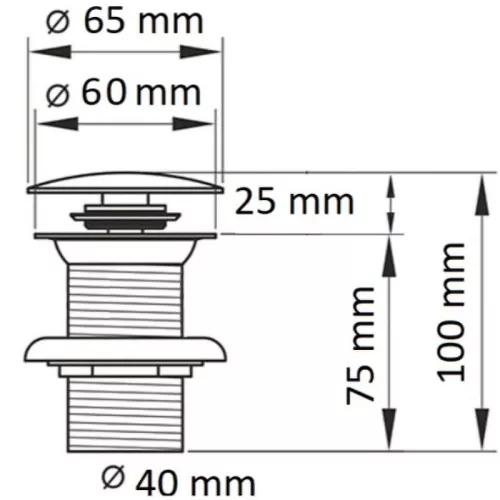Донный клапан для раковины CeramaLux RD026 керамический черный матовый с переливом, изображение 4