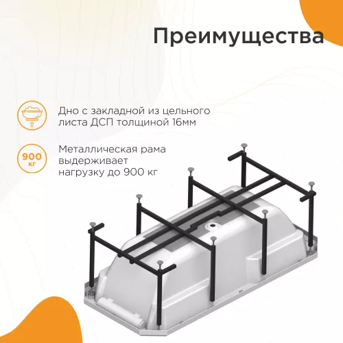 Ванна акриловая Radomir Fra Grande Фернандо 190х90 золото, Выбрать цвет: Золото, изображение 4