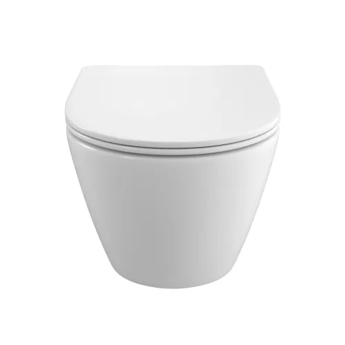 Унитаз подвесной безободковый с сиденьем и смывом TORNADO BelBagno UNO-TOR BB5177CH-TOR/SC, изображение 5