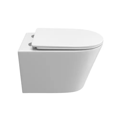 Унитаз подвесной безободковый с сиденьем и смывом TORNADO BelBagno TRE-TOR BB5180CH-TOR/SC, изображение 4