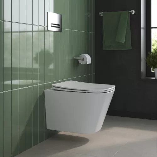 Унитаз подвесной безободковый с сиденьем BelBagno DUE 2.0 BB7107CHR/SC, изображение 11