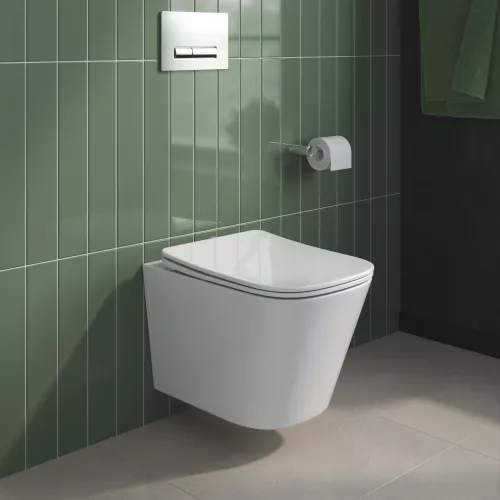 Унитаз подвесной безободковый с сиденьем BelBagno DUE 2.0 BB7107CHR/SC, изображение 9