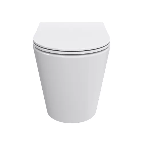 Унитаз приставной безободковый с сиденьем и смывом TORNADO BelBagno FLAY-TOR BB1003CB-TOR/SC, изображение 5