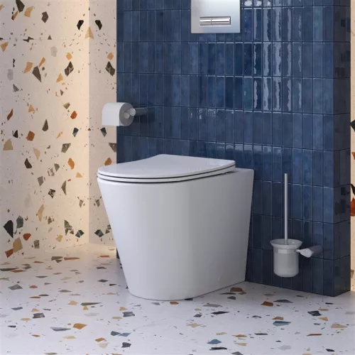 Унитаз приставной безободковый с сиденьем и смывом TORNADO BelBagno FLAY-TOR BB1003CB-TOR/SC, изображение 10