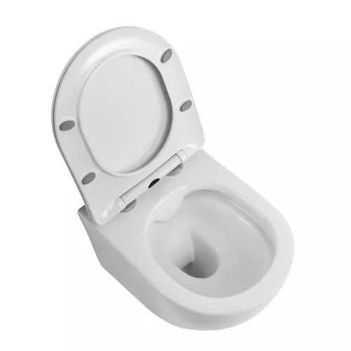 Унитаз подвесной безободковый с сиденьем BelBagno UNO 2.1 BB7006CHR/SC, изображение 3