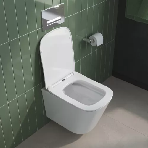 Унитаз подвесной безободковый с сиденьем BelBagno DUE 2.0 BB7107CHR/SC, изображение 10
