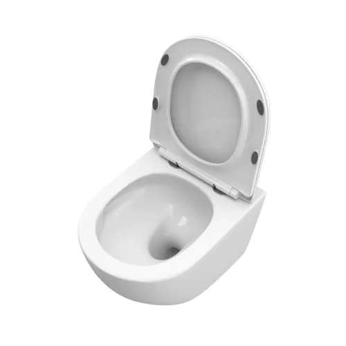 Унитаз подвесной безободковый с сиденьем и смывом TORNADO BelBagno UNO-TOR BB5177CH-TOR/SC, изображение 3