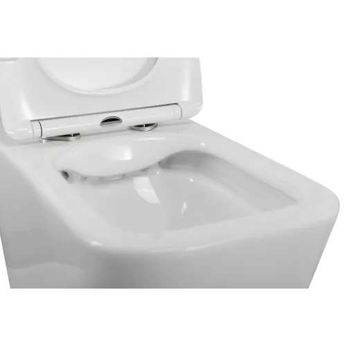 Унитаз подвесной безободковый с сиденьем BelBagno DUE 2.0 BB7107CHR/SC, изображение 7