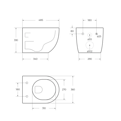 Унитаз подвесной безободковый с сиденьем BelBagno UNO 2.1 BB7006CHR/SC, изображение 16